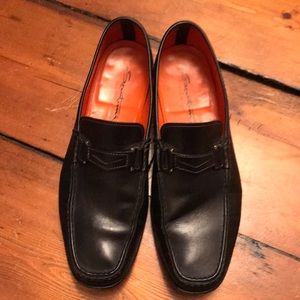 Santoni loafers black sz 10.5